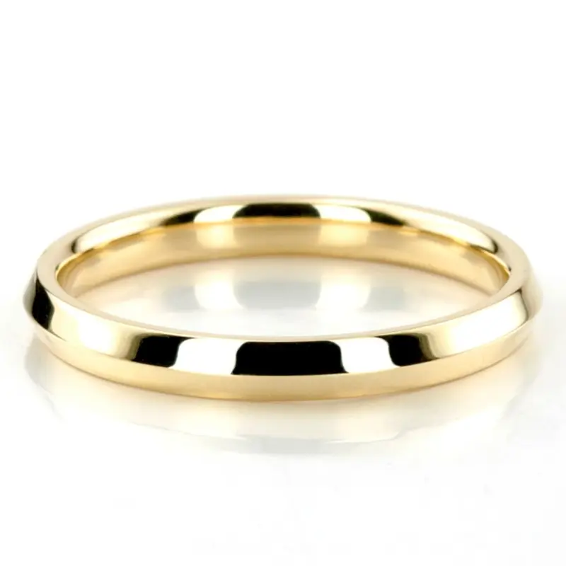 10K yellow gold 3mm. high polish knife-edge-wedding-band - main view