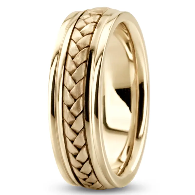 platinum 6mm. satin hand-made-hand-woven-wedding-band - alternate view 7