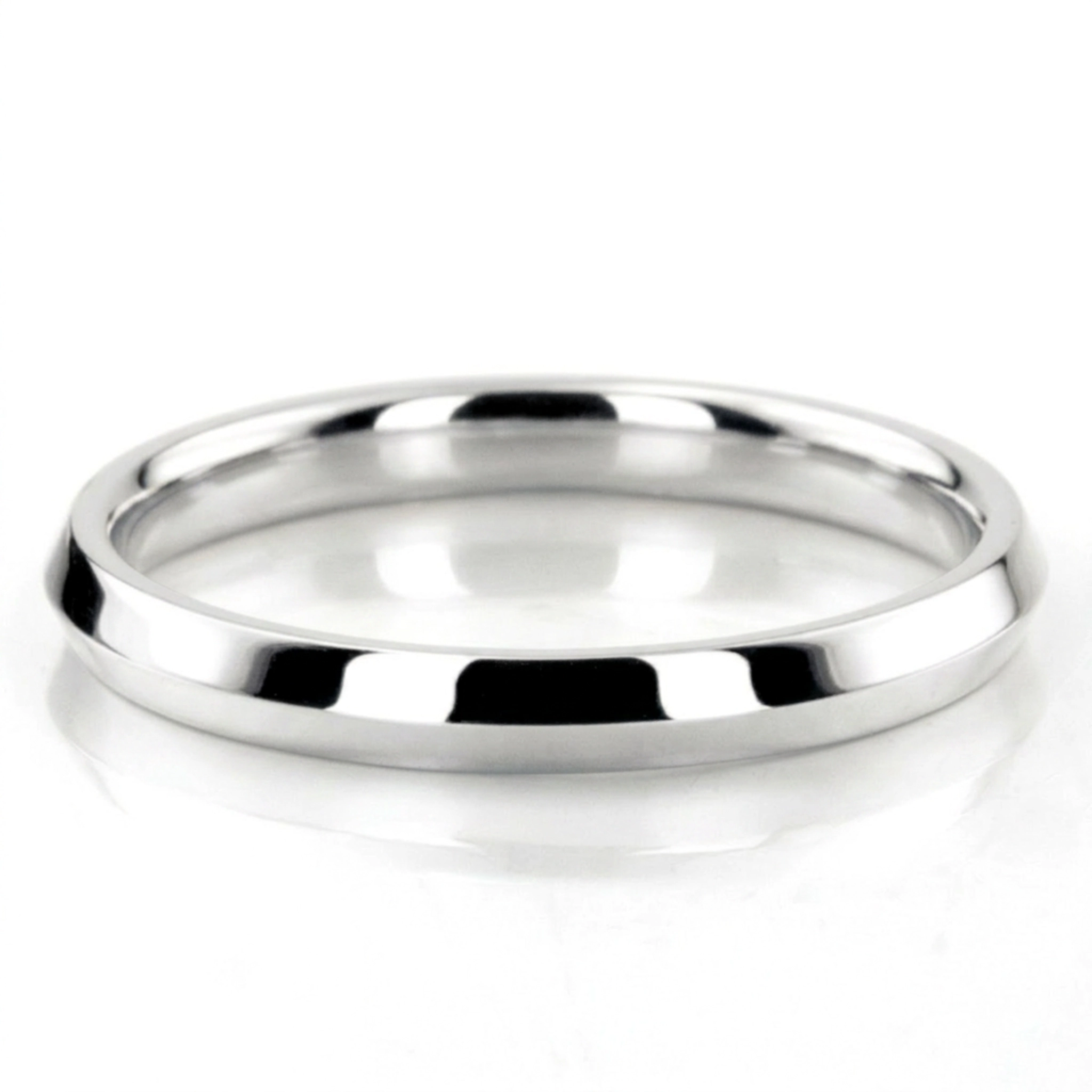 14K white gold 3mm. high polish knife-edge-wedding-band - alternate view 6