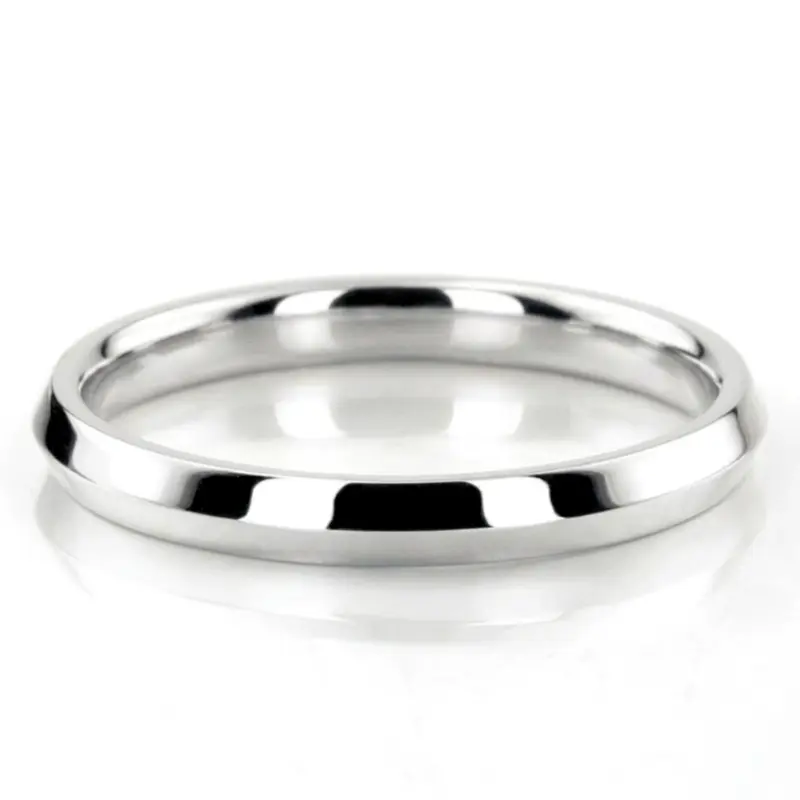 10K white gold 3mm. high polish knife-edge-wedding-band - alternate view 3