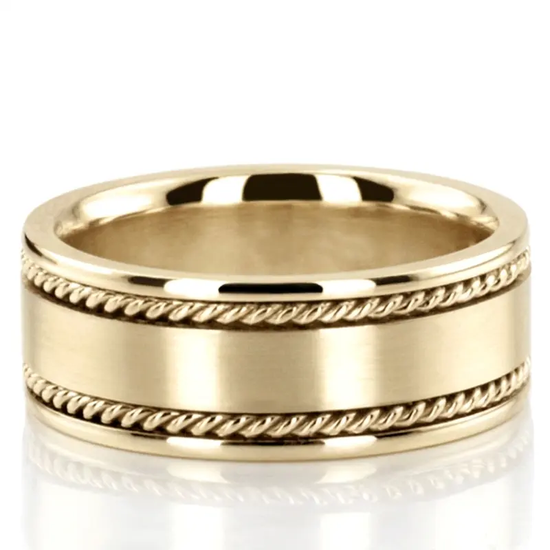platinum 8mm. satin hand-made-hand-woven-wedding-band - alternate view 4