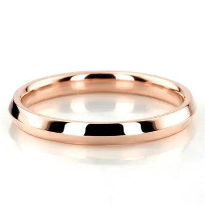 14K pink gold 3mm. high polish knife-edge-wedding-band - alternate view 5 thumbnail