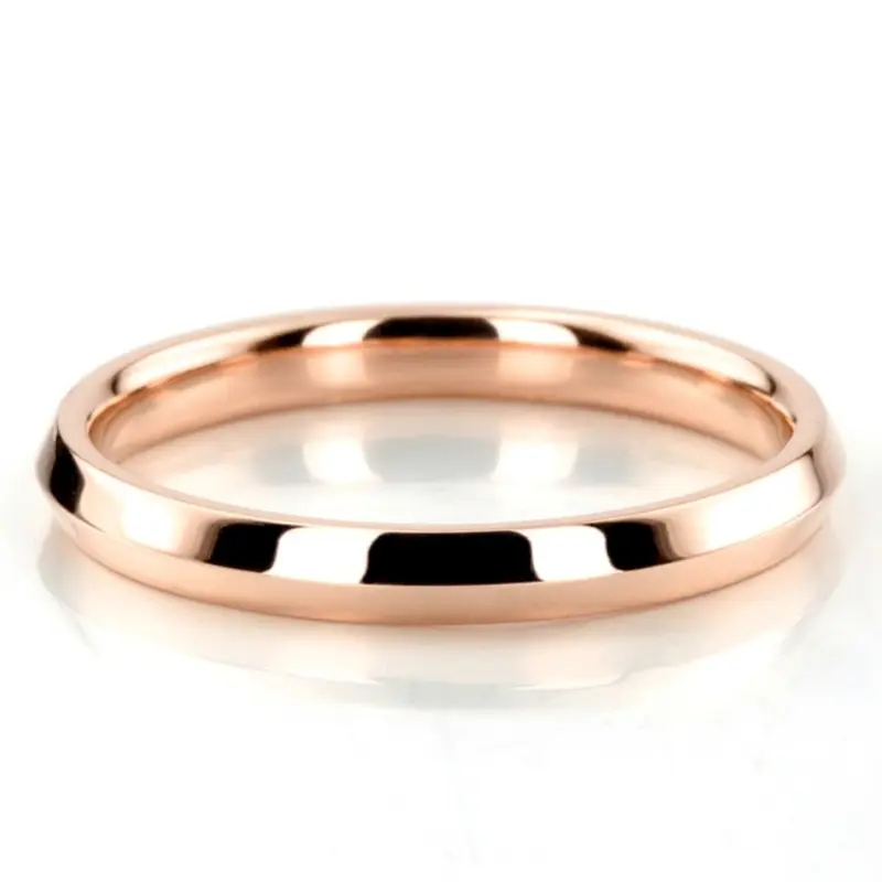 10K pink gold 3mm. high polish knife-edge-wedding-band - alternate view 2