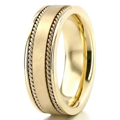 10K yellow gold 6mm. satin hand-made-hand-woven-wedding-band - alternate view 8 thumbnail