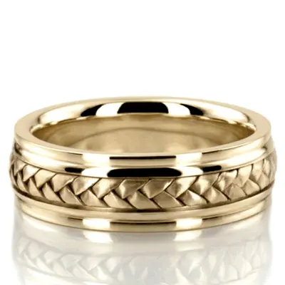 Tri-Tone Hand Braided Wedding Ring  - view 3 of 8