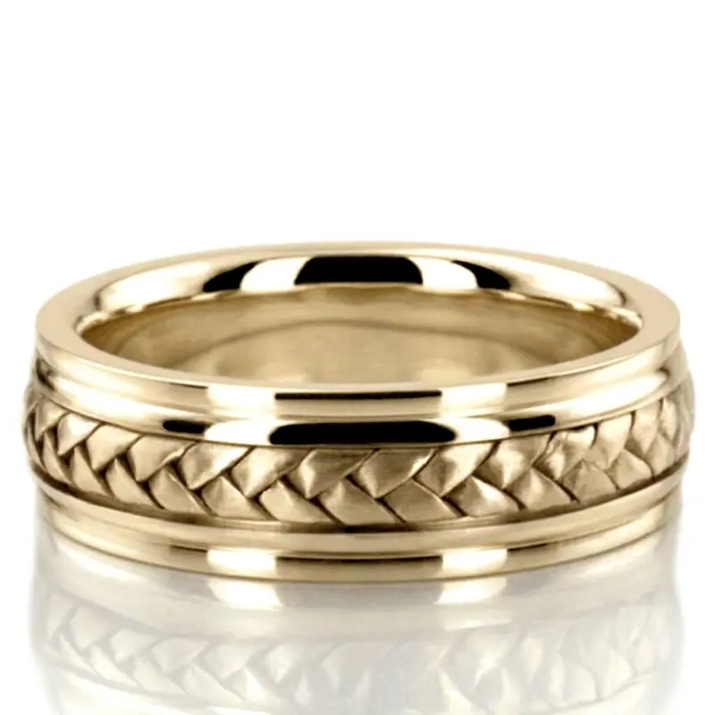 platinum 6mm. satin hand-made-hand-woven-wedding-band - alternate view 3