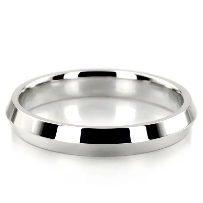 10K white gold 4mm. high polish knife-edge-wedding-band - alternate view 4