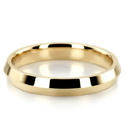 14K yellow gold 4mm. high polish knife-edge-wedding-band - alternate view 8 thumbnail