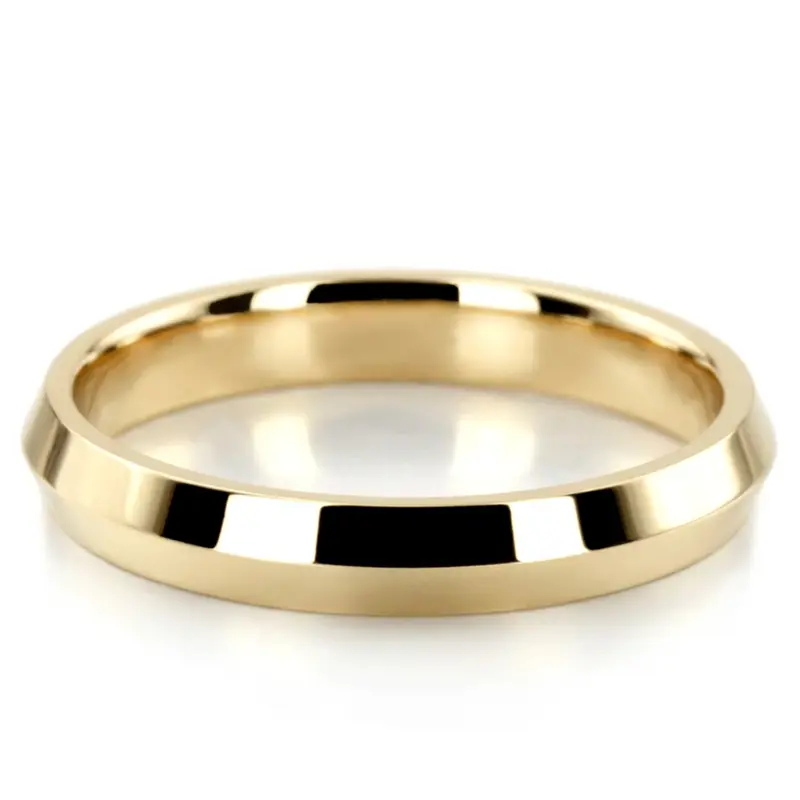 10K yellow gold 4mm. high polish knife-edge-wedding-band - alternate view 5
