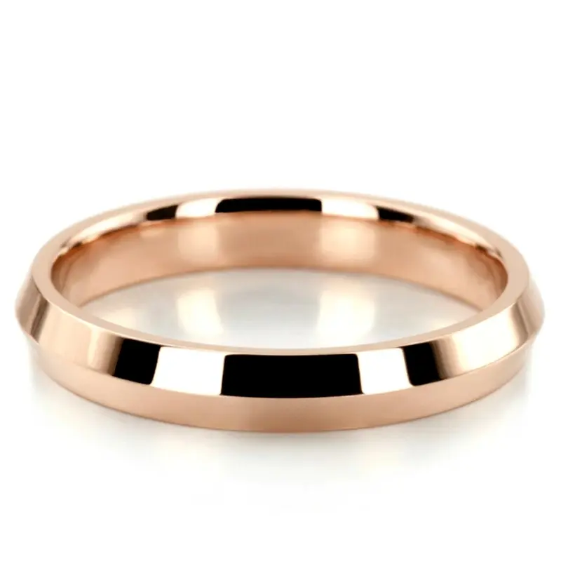 10K pink gold 4mm. high polish knife-edge-wedding-band - alternate view 6