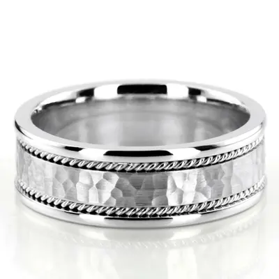 Hammered Handmade Wedding Band  - view 2 of 10