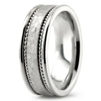 Hammered Handmade Wedding Band  - view 6 of 10