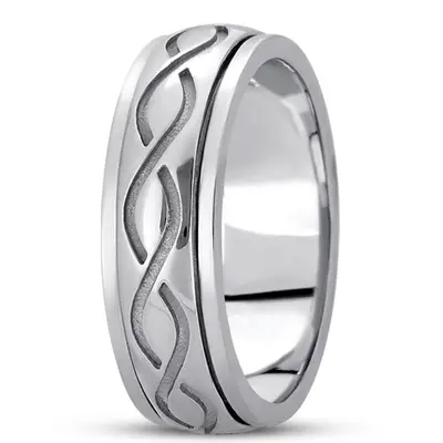 Exquisite Incised Celtic Wedding Band  - view 3 of 8