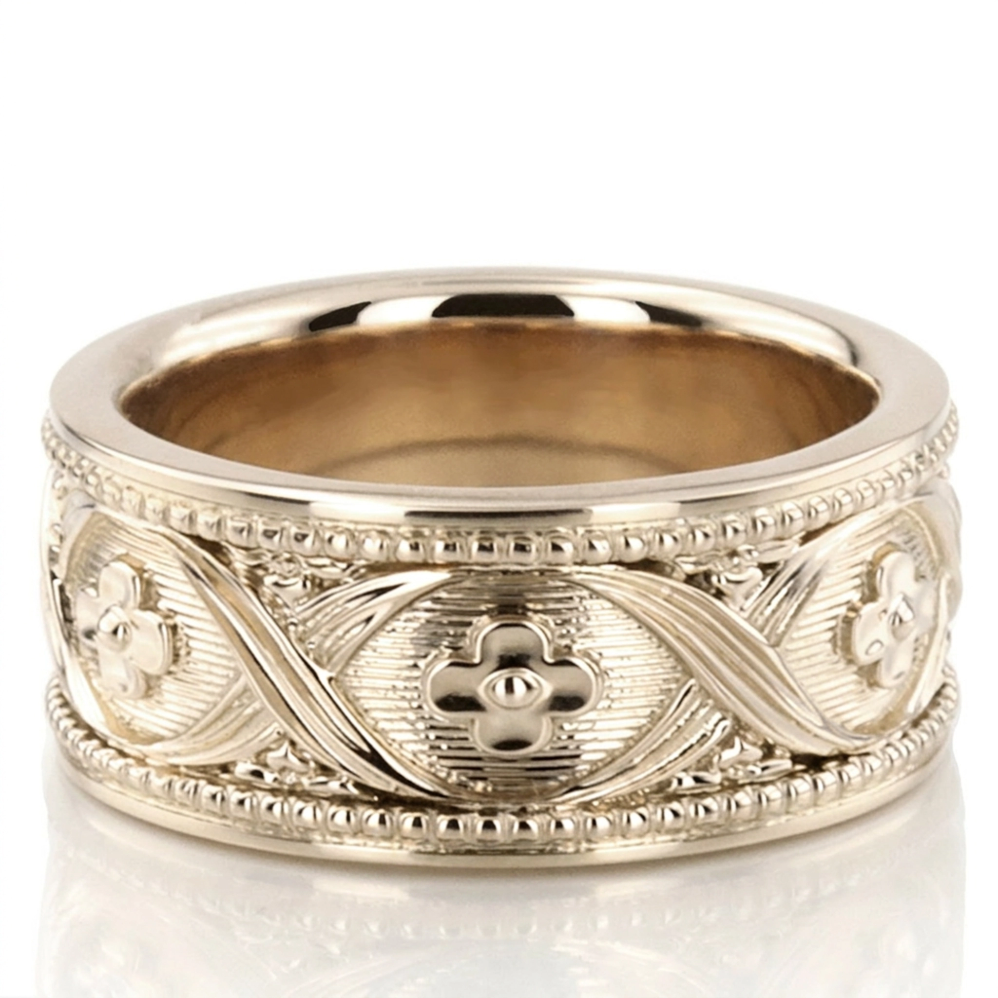 platinum 8mm. same as picture Elegant-Hang-Crafted-Wedding-Ring - alternate view 2