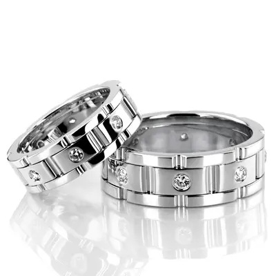 Rolex Style Diamond Wedding Ring Set - view 1 of 2