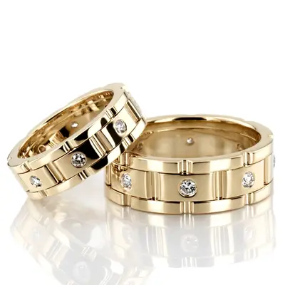 Rolex Style Diamond Wedding Ring Set - view 2 of 2