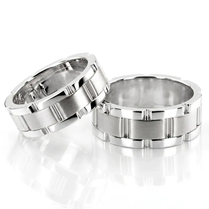 14K his-and-her-fancy-carved-contemporary-wedding-ring - alternate view 3