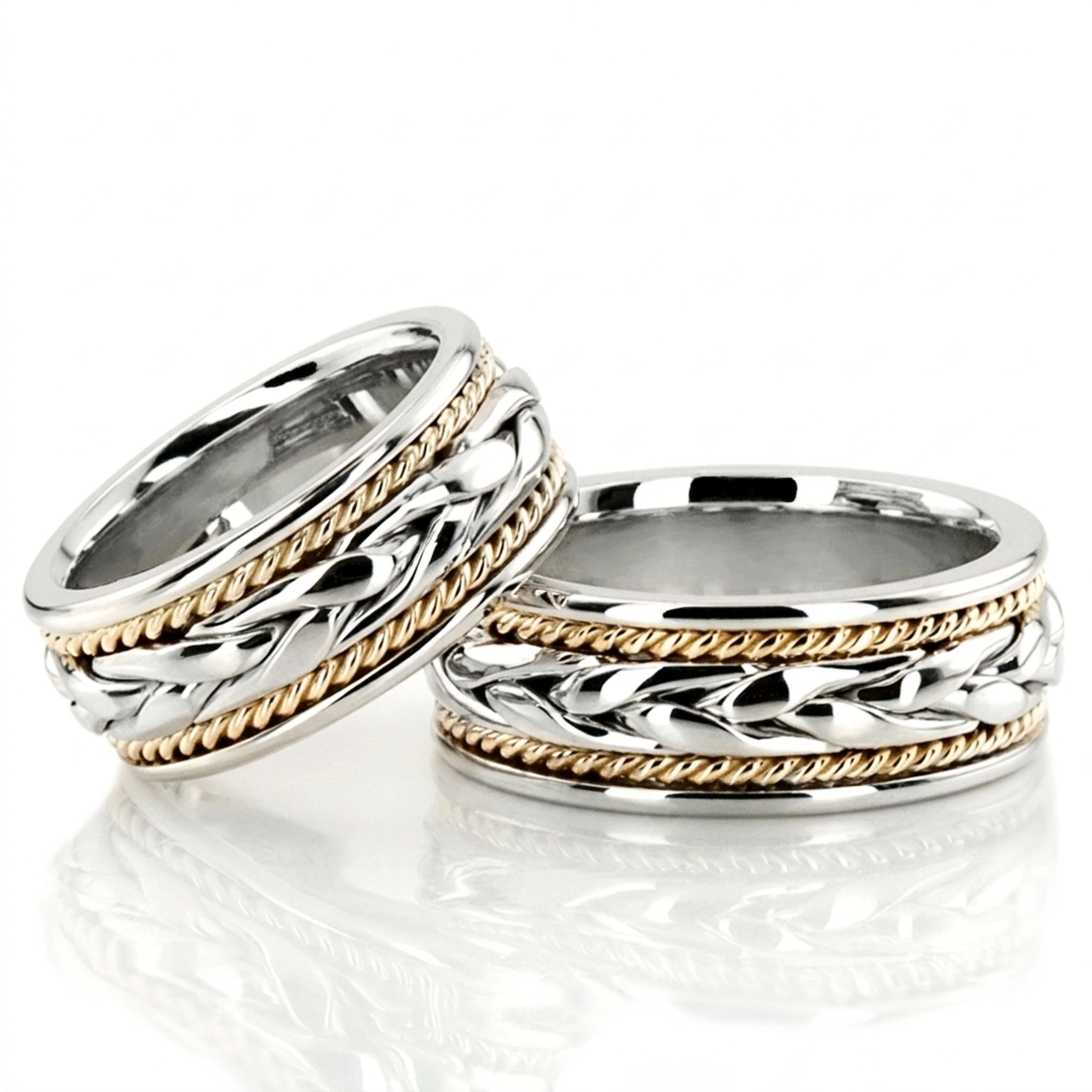 plat Braided-Handmade-Wedding-Ring-Set - alternate view 3
