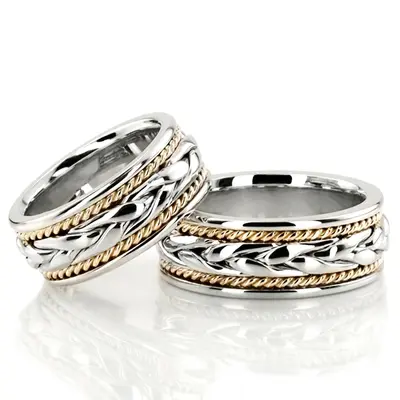Braided Handmade Unisex Wedding Bands - view 3 of 10