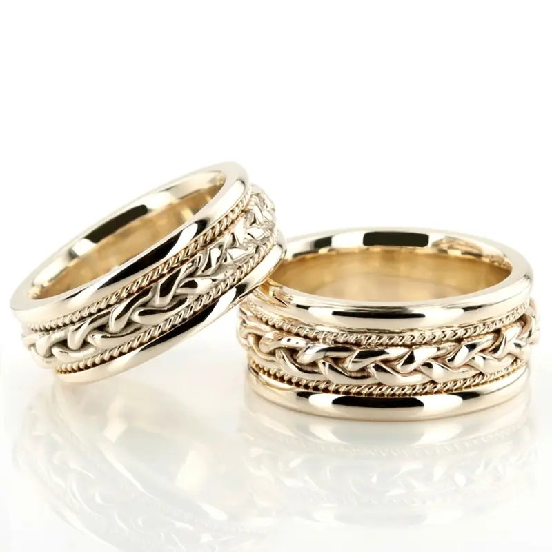 14K Braided-Handmade-Wedding-Ring-Set - alternate view 6