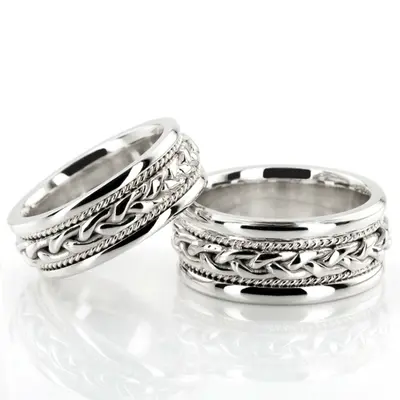 Braided Handmade Unisex Wedding Bands - view 7 of 10