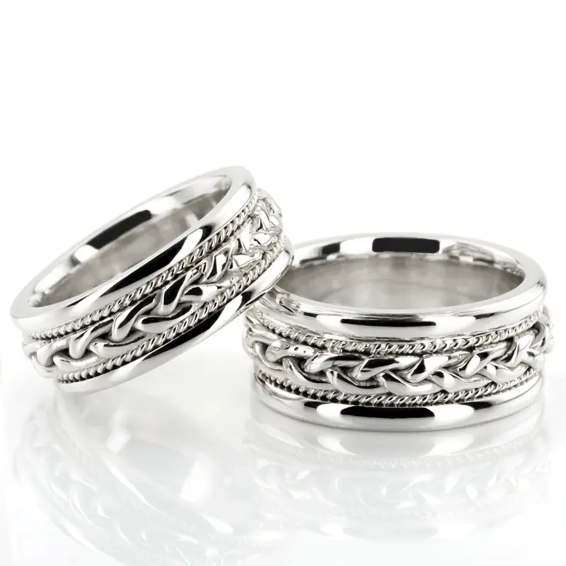 14K Braided-Handmade-Wedding-Ring-Set - alternate view 7