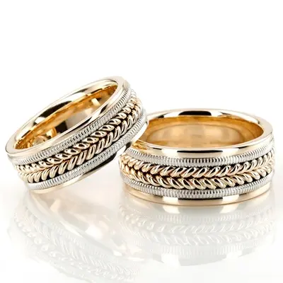 Attractive Beaded Hand Woven Unique Wedding Rings  - view 1 of 3
