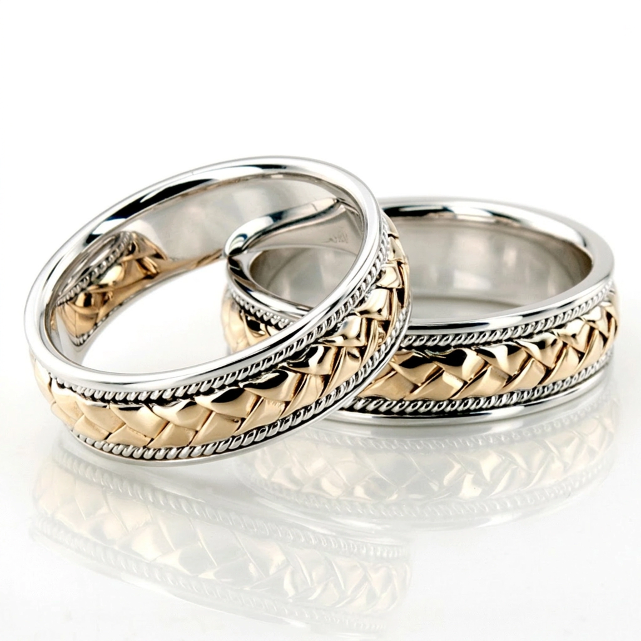 18K hand-made-woven-wedding-band - main view