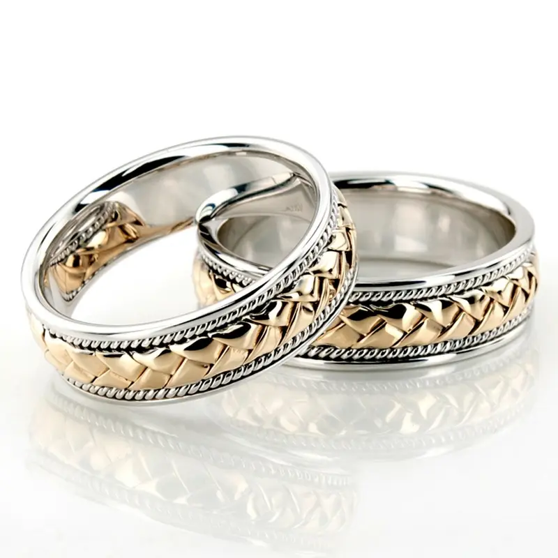 10K hand-made-woven-wedding-band - main view