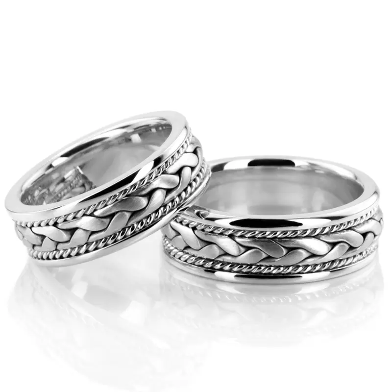 plat hand-made-wedding-band-set - alternate view 3