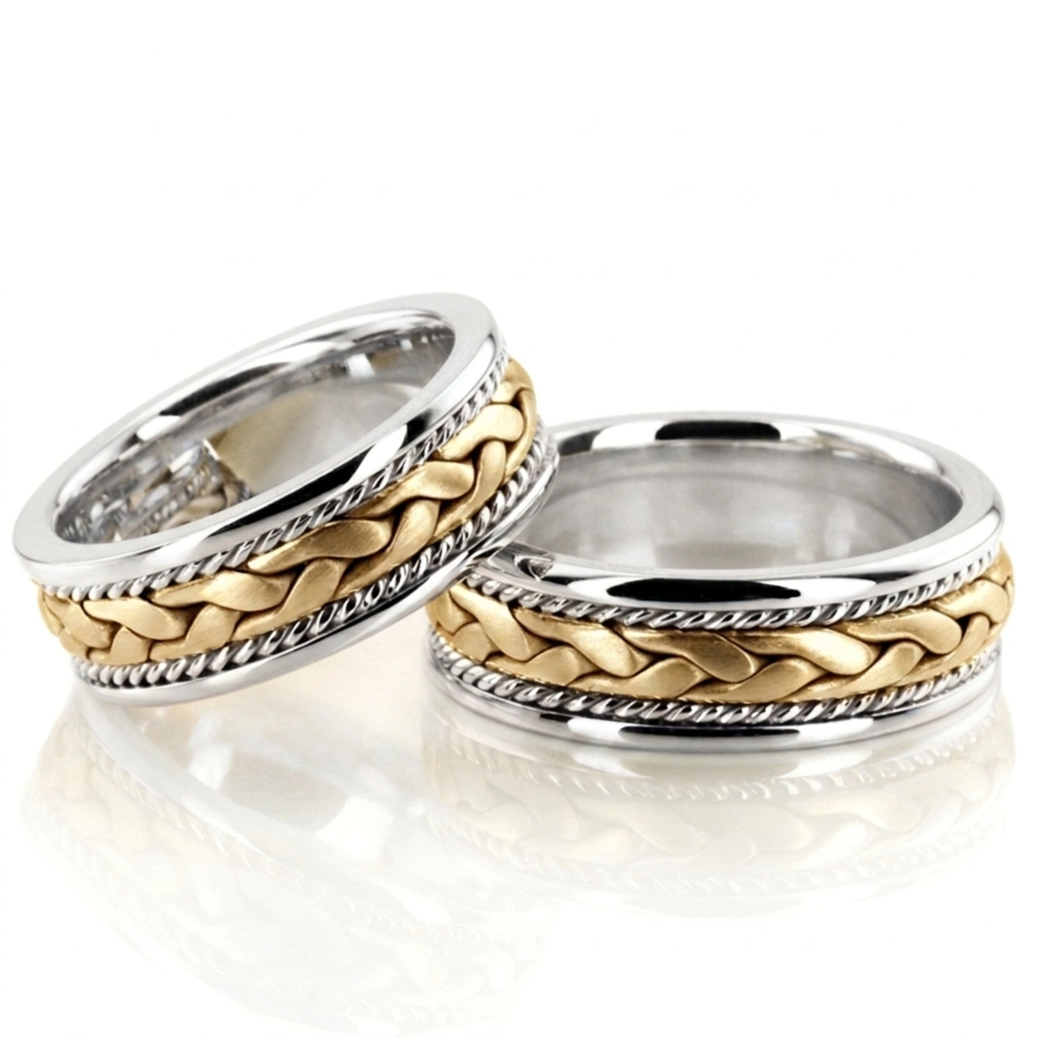 14K hand-made-wedding-band-set - alternate view 2