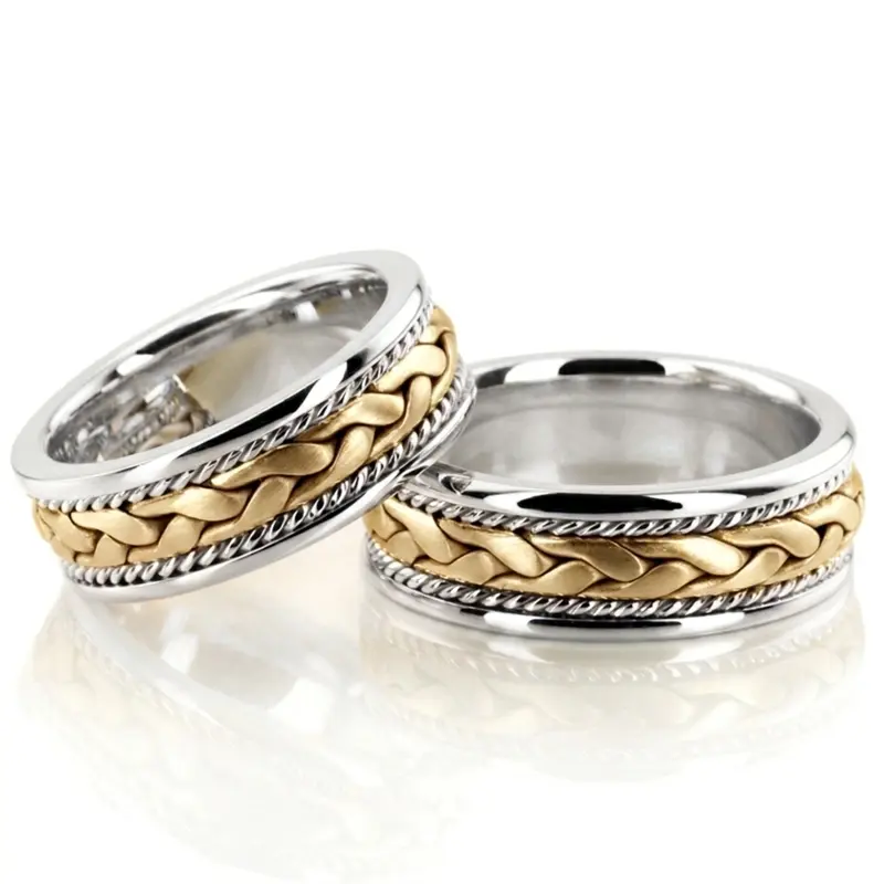 plat hand-made-wedding-band-set - alternate view 2
