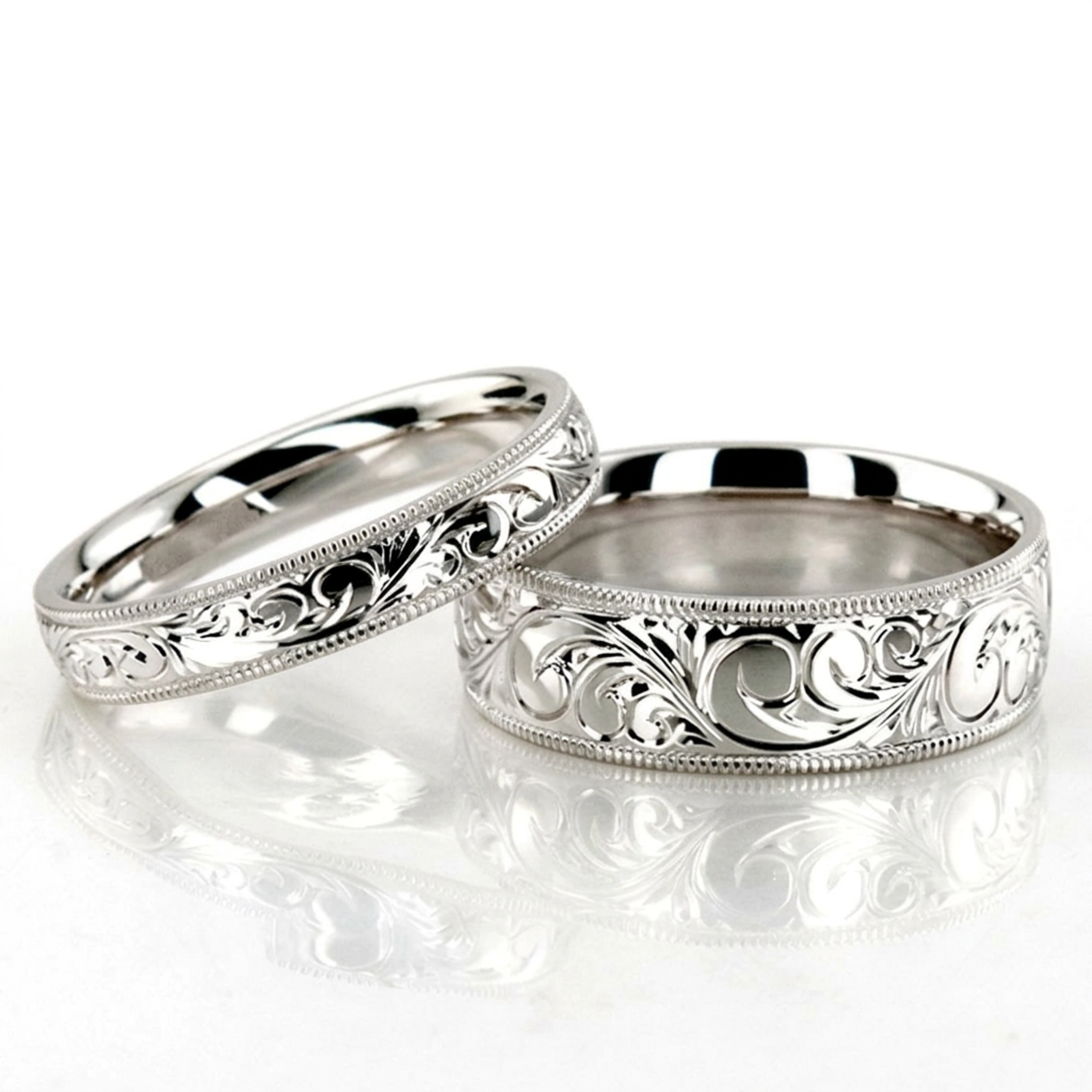 10K fancy-carved-hand-engraved-wedding-band - main view