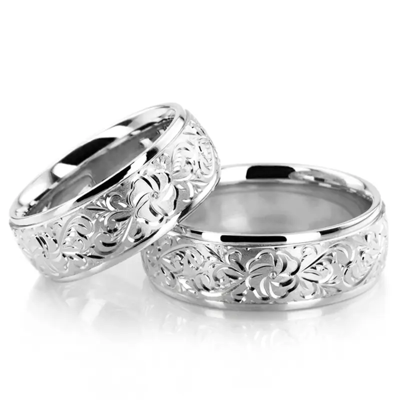 plat Floral-Fancy-Cut-Wedding-Ring-Set - alternate view 3