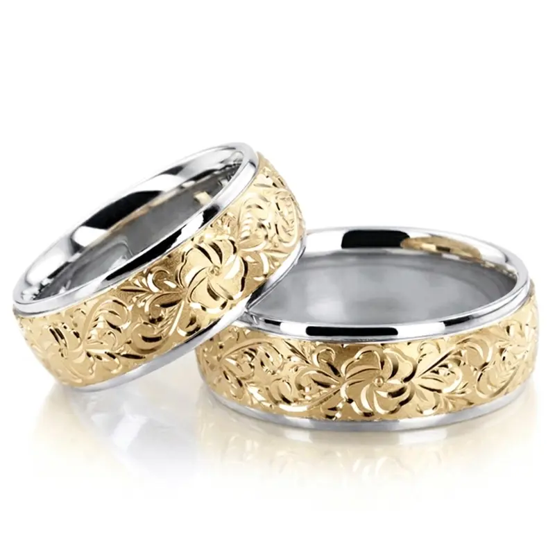 plat Floral-Fancy-Cut-Wedding-Ring-Set - alternate view 2