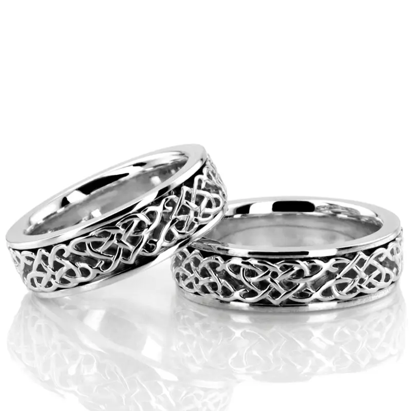 18K hand-made-celtic-wedding-band-set - alternate view 2