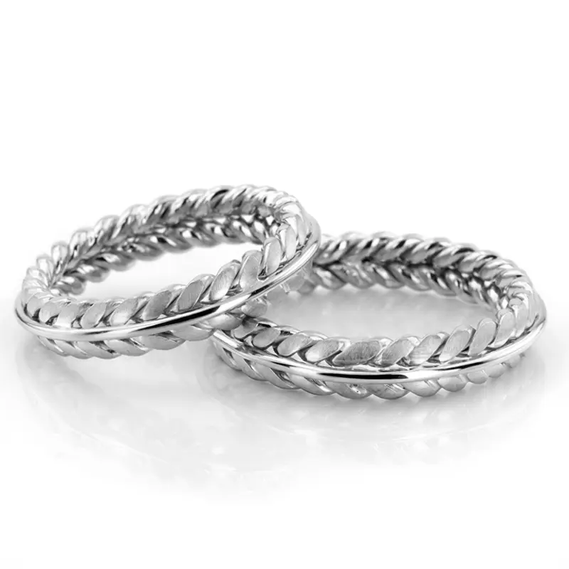 10K Double-Braided-Wedding-Band-Set - alternate view 2