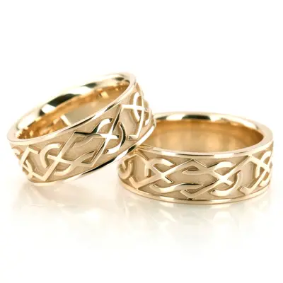 Eternal Knot Celtic Wedding Ring Set - view 1 of 2