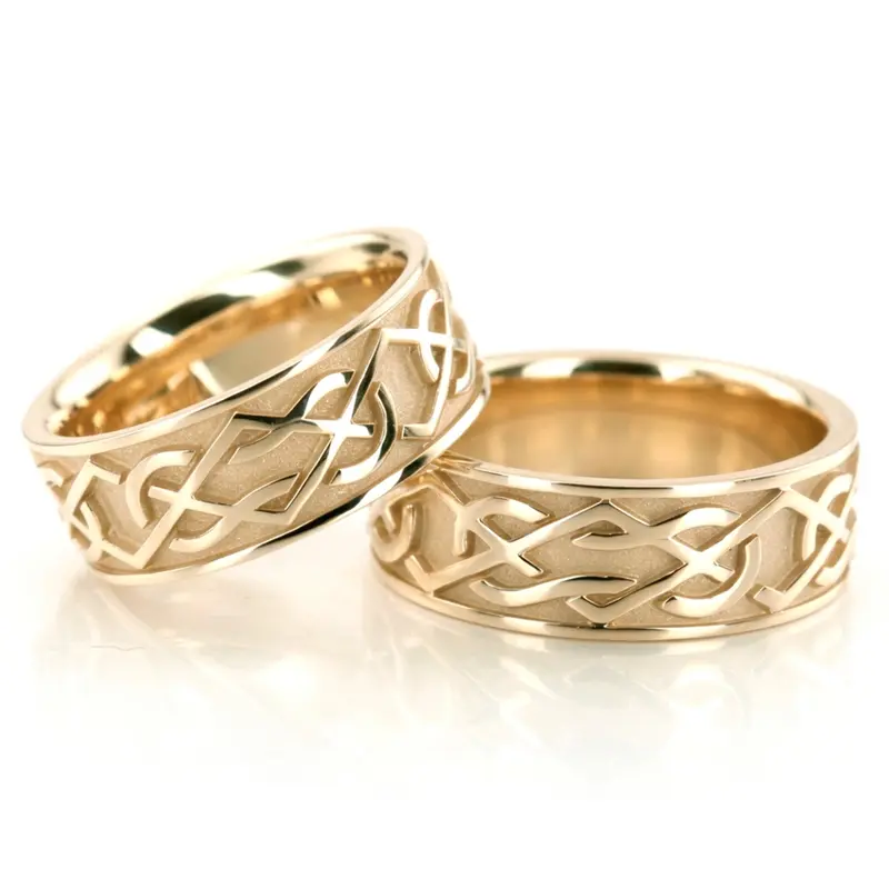 14K Eternal-Knot-Celtic-Wedding-Ring-Set - main view