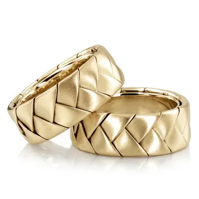 Bestseller Hand Braided Unique Wedding Rings Set - view 2 of 2