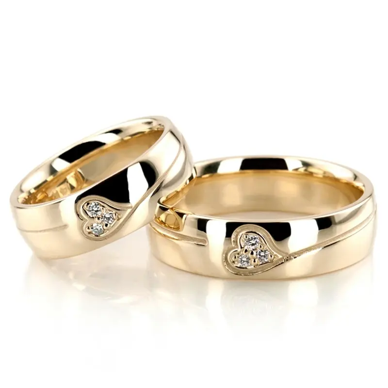 10K Elegant-Heart-Diamond-Wedding-Ring-set - alternate view 3