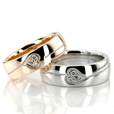 Elegant Heart Diamond Wedding Ring Set - view 2 of 4