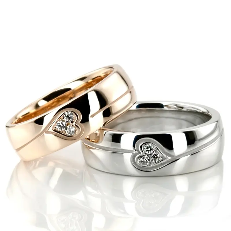 10K Elegant-Heart-Diamond-Wedding-Ring-set - alternate view 2
