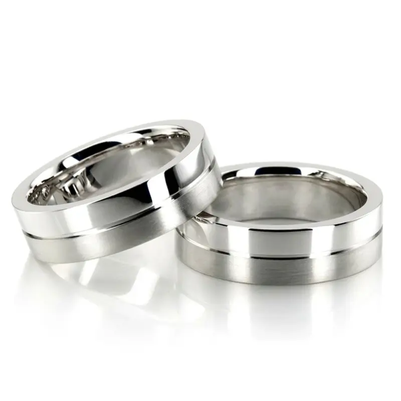 14K Exclusive-Symmetrical-Diamond-Cut-Wedding-Band-Set - alternate view 2