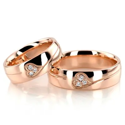 Elegant Heart Diamond Wedding Ring Set - view 4 of 4