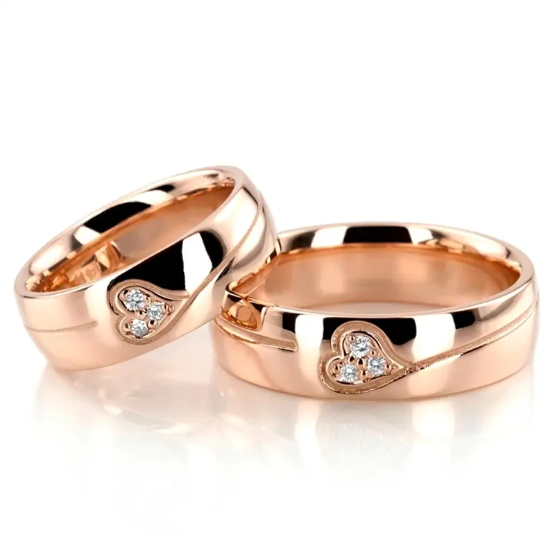 10K Elegant-Heart-Diamond-Wedding-Ring-set - alternate view 4