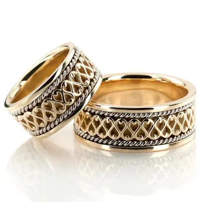 Traditional Celtic Handmade Wedding Ring Set - view 2 of 3