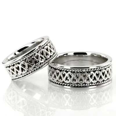 Traditional Celtic Handmade Wedding Ring Set - view 1 of 3