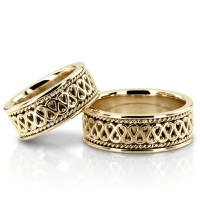 Traditional Celtic Handmade Wedding Ring Set - view 3 of 3