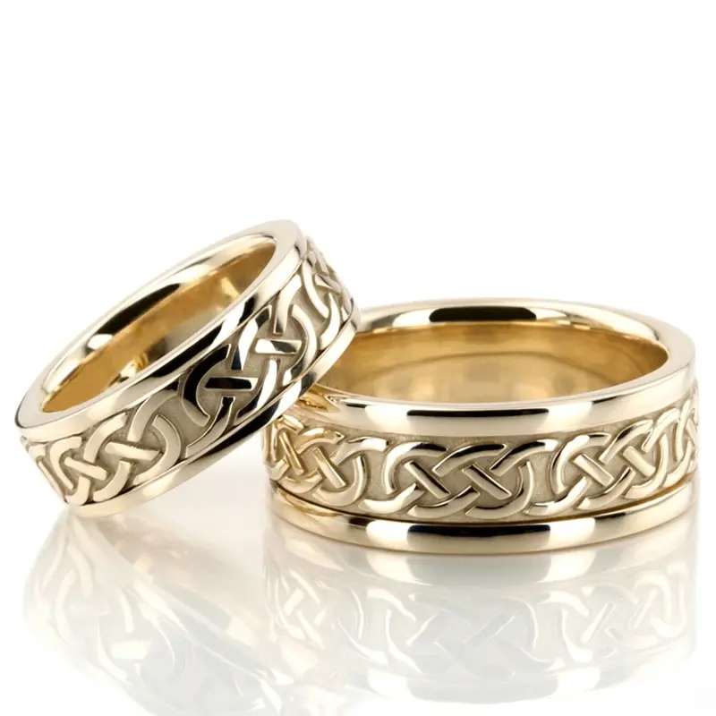 10K Handcrafted-Celtic-Wedding-Ring-Set - alternate view 4